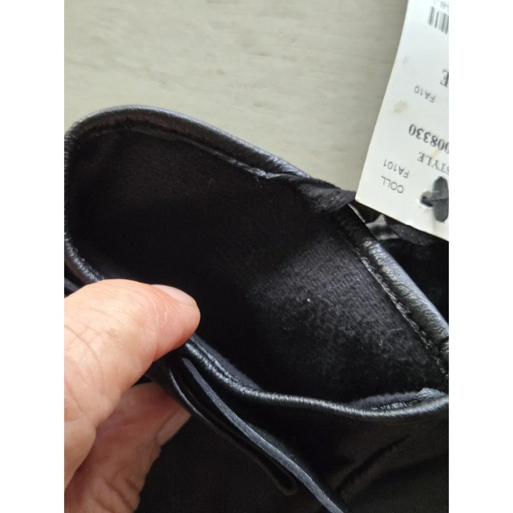 NWT Black Leather Gloves Lined Size M Women's Bow Gift Soft White House Market